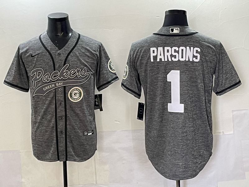 Men Green Bay Packers #1 Parson grey Nike NFL 2025 jersey 01